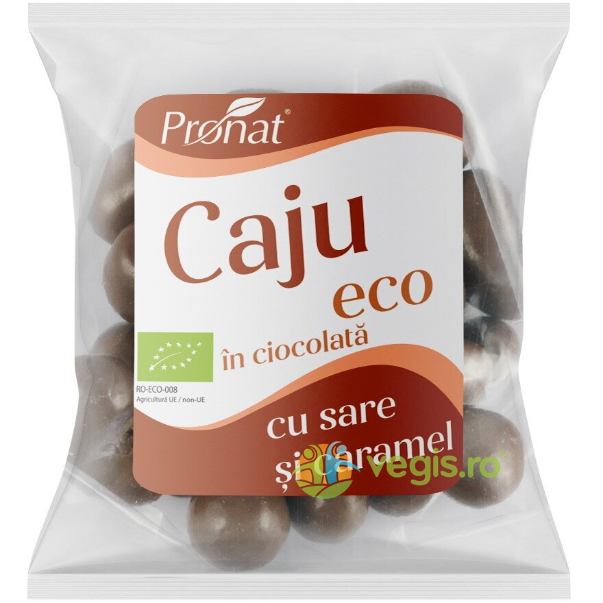 Nuci Caju Glazurate in Ciocolata cu Lapte si Aroma de Caramel Sarat Ecologice/Bio 50g Nuci Caju Glazurate in Ciocolata cu Lapte si Aroma de Caramel Sarat Ecologice/Bio 50g