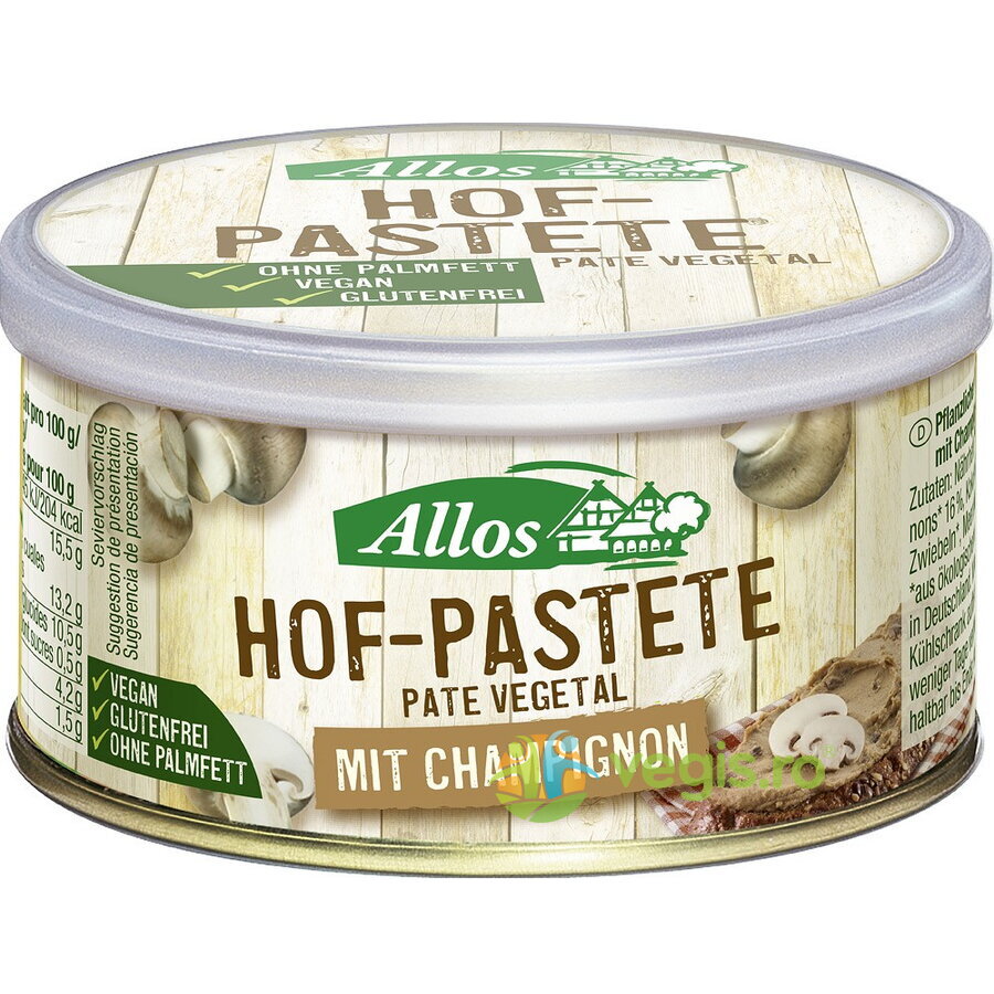 Pate Vegetal cu Ciuperci Champinion fara Gluten Ecologic/Bio 125g Pate Vegetal cu Ciuperci Champinion fara Gluten Ecologic/Bio 125g