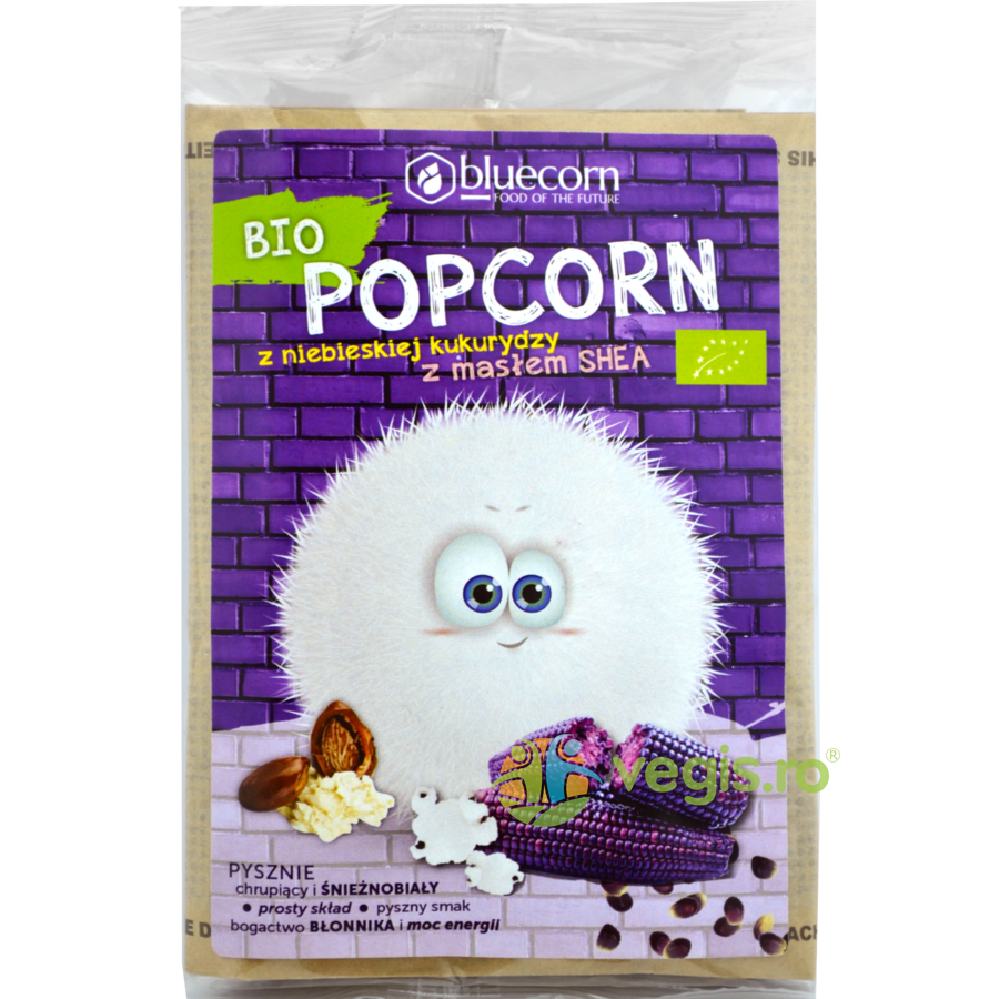 Popcorn (Porumb Albastru) cu Sare si Unt de Shea Ecologic/Bio 100g Popcorn (Porumb Albastru) cu Sare si Unt de Shea Ecologic/Bio 100g