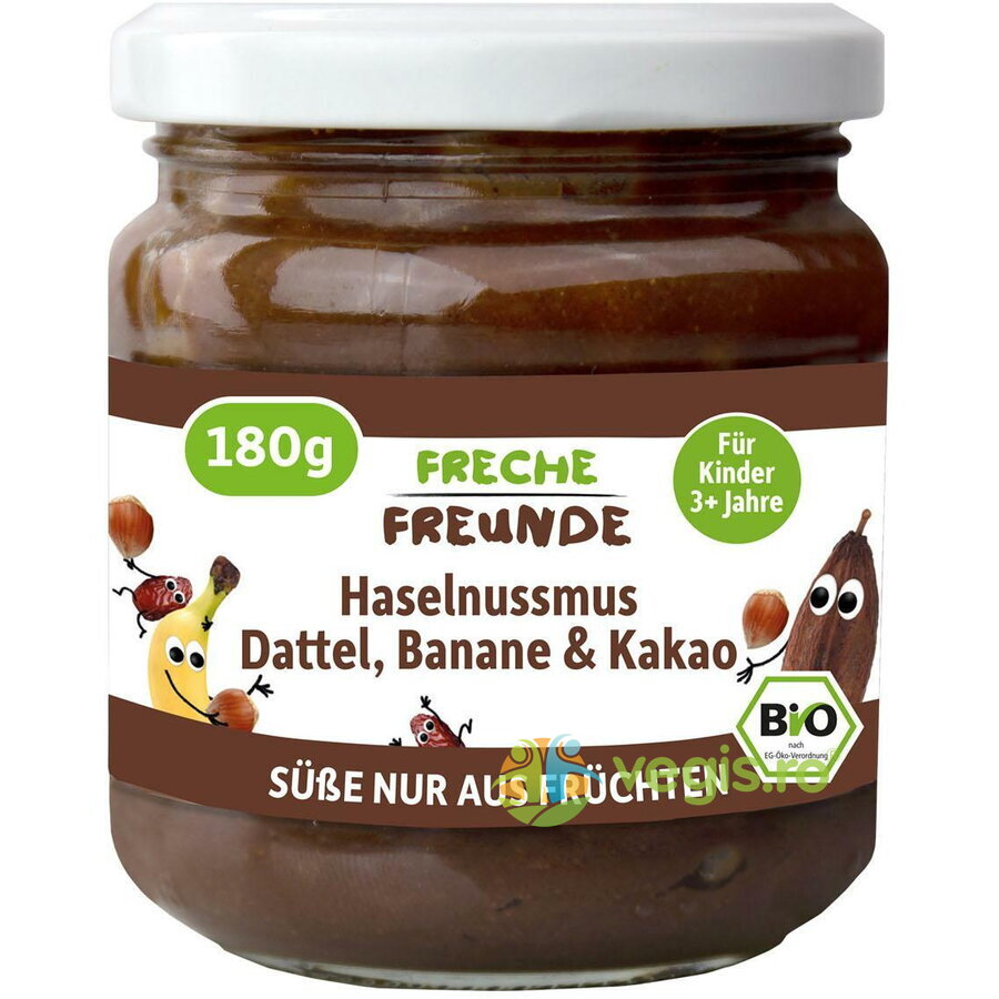Crema Tartinabila cu Alune de Padure, Curmale, Banane si Cacao Ecologica/Bio 180g Crema Tartinabila cu Alune de Padure, Curmale, Banane si Cacao Ecologica/Bio 180g