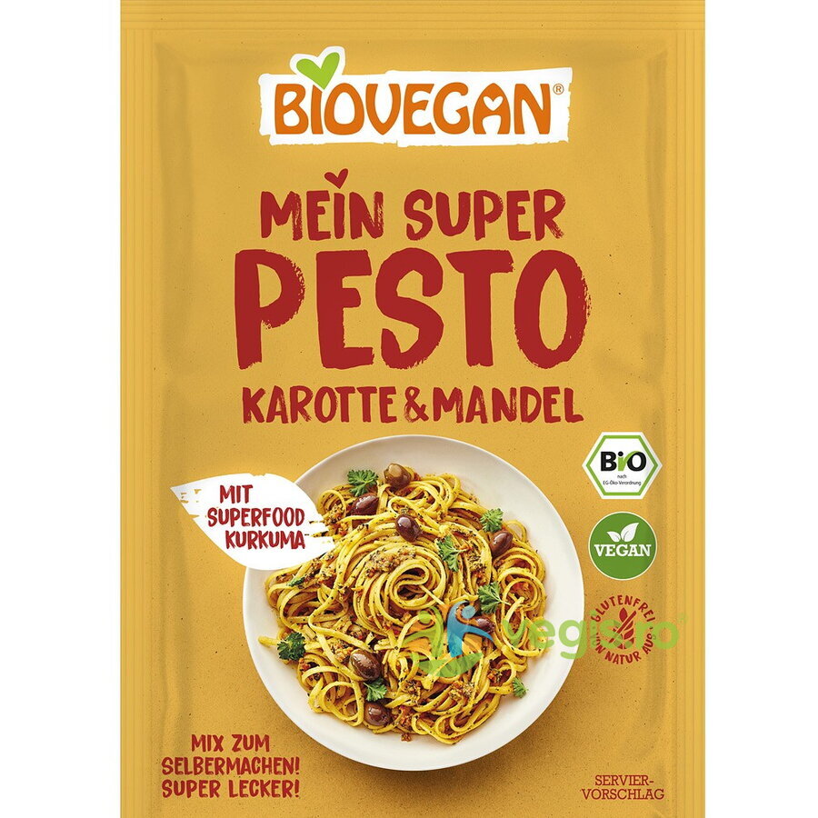 Mix pentru Pesto cu Morcovi si Migdale fara Gluten Ecologic/Bio 20g Mix pentru Pesto cu Morcovi si Migdale fara Gluten Ecologic/Bio 20g