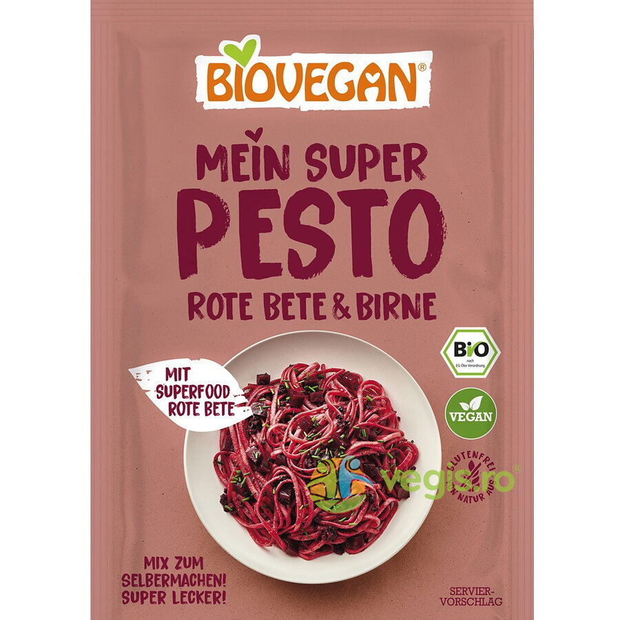 Mix pentru Pesto cu Sfecla Rosie si Pere fara Gluten Ecologic/Bio 17.5g Mix pentru Pesto cu Sfecla Rosie si Pere fara Gluten Ecologic/Bio 17.5g