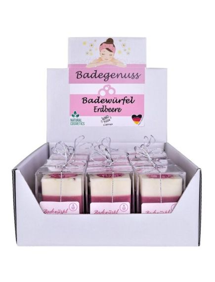 Set 12 Cuburi de baie handmade, vegan cu aroma de capsuni Accentra 5856308, 50g Engros Set 12 Cuburi de baie handmade, vegan cu aroma de capsuni Accentra 5856308, 50g Engros