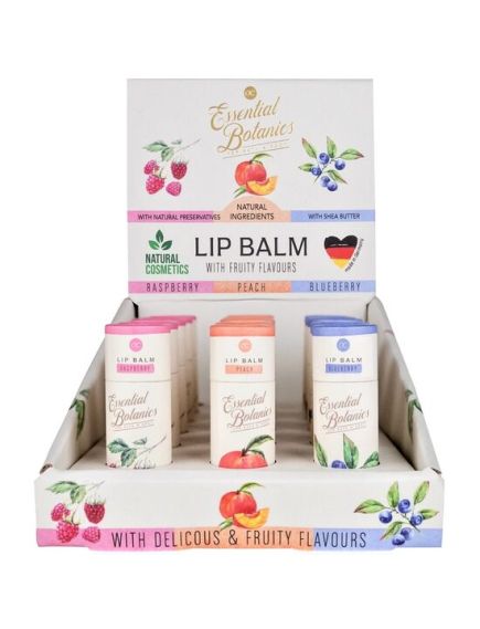 Set 24 bucati Balsam de buze cu aroma de fructe Essential Botanics Fruits Accentra 5757555, 10 g Engros Set 24 bucati Balsam de buze cu aroma de fructe Essential Botanics Fruits Accentra 5757555, 10 g Engros