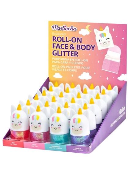 Set 24 bucati Roll-on pentru fata si corp cu sclipici Martinelia 1168C Engros Set 24 bucati Roll-on pentru fata si corp cu sclipici Martinelia 1168C Engros