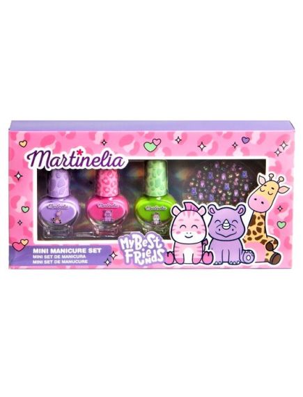 Set 3 lacuri de unghii pastelate si stickere My Best Friends, Martinelia 12266, 4 ml Engros Set 3 lacuri de unghii pastelate si stickere My Best Friends, Martinelia 12266, 4 ml Engros