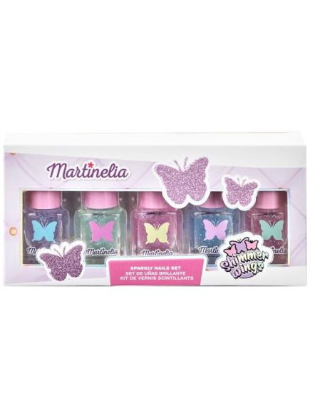 Set 5 lacuri de unghii cu sclipici Shimmer Wings, Martinelia 12244, 5 ml. Engros Set 5 lacuri de unghii cu sclipici Shimmer Wings, Martinelia 12244, 5 ml. Engros