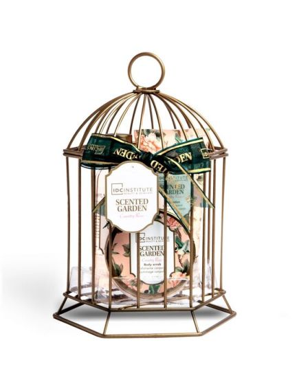 Set gel dus, lotiune corp, exfoliant si o colivie decorativa Scented Garden Cage, IDC Institute 44007, 240 ml Engros Set gel dus, lotiune corp, exfoliant si o colivie decorativa Scented Garden Cage, IDC Institute 44007, 240 ml Engros