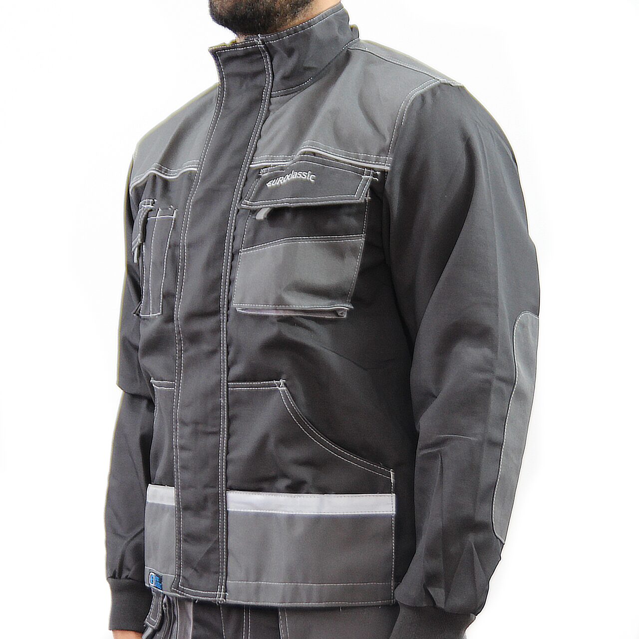 Jacheta de protectie EuroClassic, tercot, cu elemente reflectorizante, buzunare multiple, gri, marimea 54 Jacheta de protectie EuroClassic, tercot, cu elemente reflectorizante, buzunare multiple, gri, marimea 54