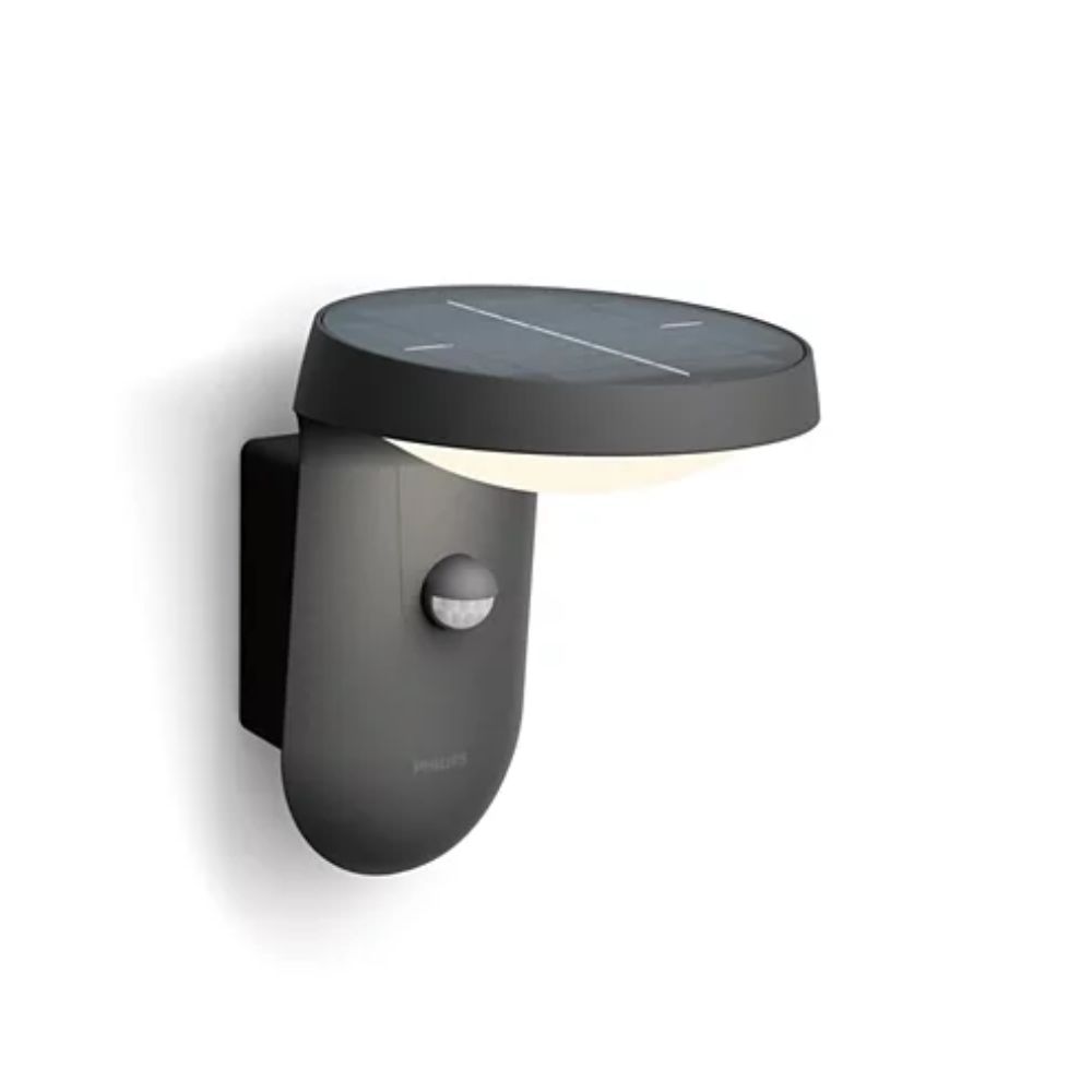 Aplica solara exterior Philips Tyla, cu senzor de miscare, IP 44, 18 W, antracit, lumina neutra (4000 k) Aplica solara exterior Philips Tyla, cu senzor de miscare, IP 44, 18 W, antracit, lumina neutra (4000 k)