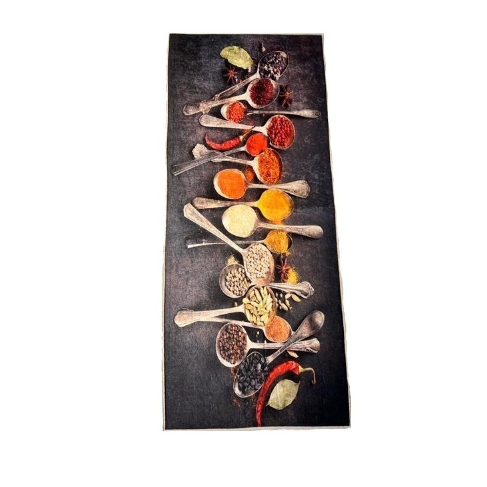 Covor bucatarie Spice Spoons CT 4114, poliester, multicolor, 120 x 50 cm Covor bucatarie Spice Spoons CT 4114, poliester, multicolor, 120 x 50 cm