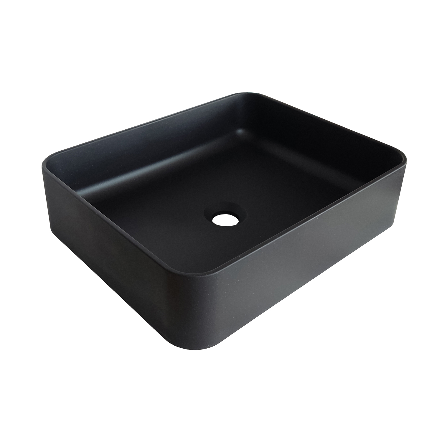 Lavoar dreptunghiular SanDonna Niva, compozit granit, negru, 50 x 40 x 13 cm Lavoar dreptunghiular SanDonna Niva, compozit granit, negru, 50 x 40 x 13 cm