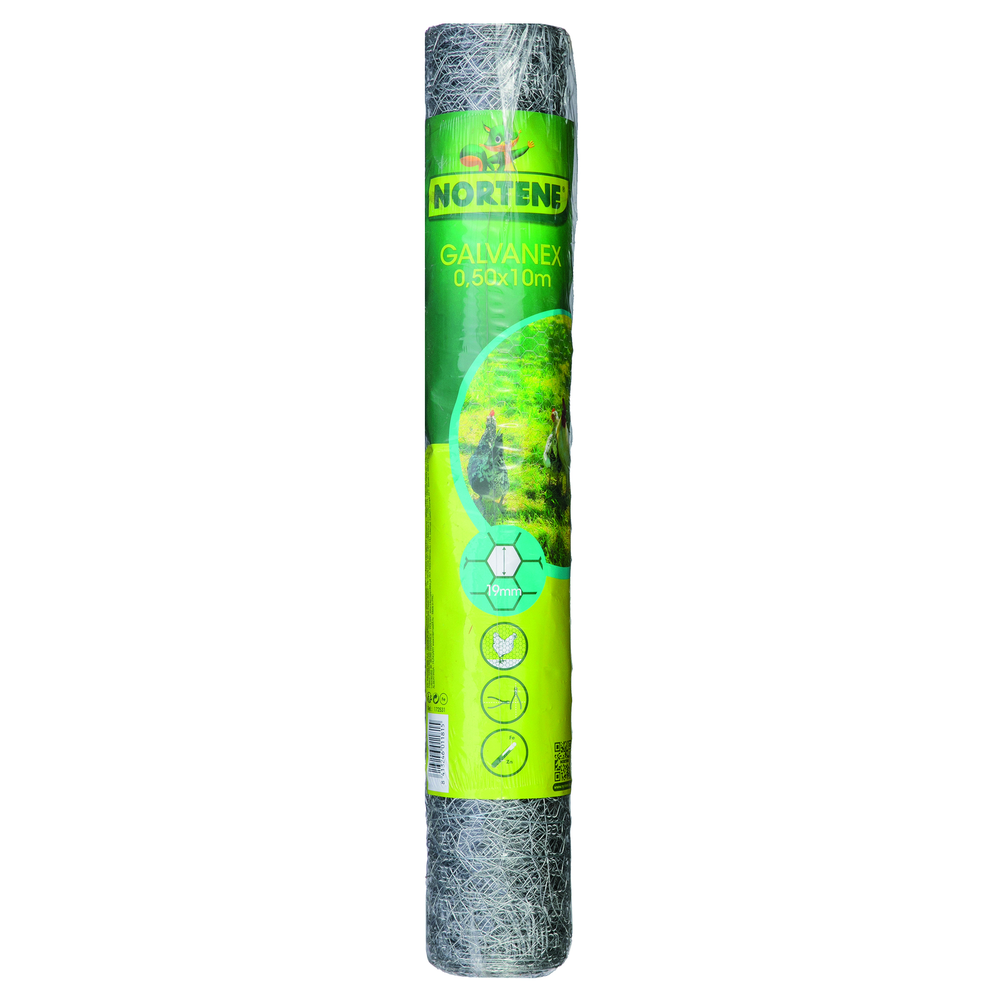 Plasa de gard triplu impletita Nortene Galvanex 19, zincata, rola, grosime fir 0.7 mm, 19 x 19 mm, 0.5 x 10 m Plasa de gard triplu impletita Nortene Galvanex 19, zincata, rola, grosime fir 0.7 mm, 19 x 19 mm, 0.5 x 10 m