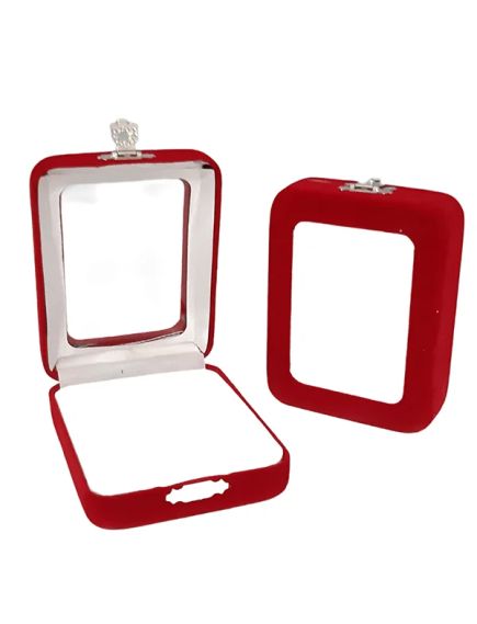 Cutie de catifea engros alba cu geam transparent,8.5×6.5×2.5 cm set 12/buc Cutie de catifea engros alba cu geam transparent,8.5×6.5×2.5 cm set 12/buc