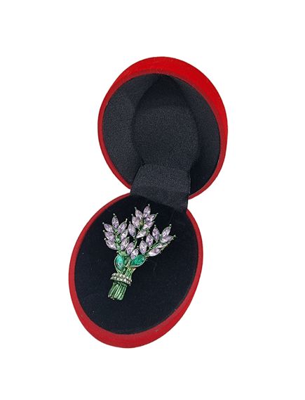 Cutie de catifea engros pentru brose ovala 6.3×8.2×3.4cm set 12/buc Cutie de catifea engros pentru brose ovala 6.3×8.2×3.4cm set 12/buc
