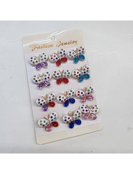 Set brose engros martisor fluture multicolor cu pietricele set brose 12/buc Set brose engros martisor fluture multicolor cu pietricele set brose 12/buc