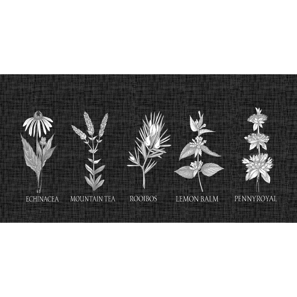 Covor bucatarie Herbal Living, 100% PES, imprimeu digital cu plante aromatice, negru, gri, alb, 70 x 140 cm Covor bucatarie Herbal Living, 100% PES, imprimeu digital cu plante aromatice, negru, gri, alb, 70 x 140 cm