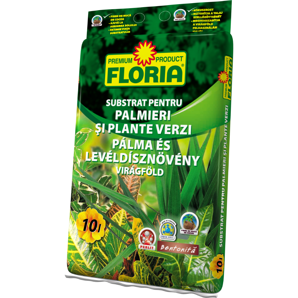 Substrat pentru plante verzi si palmieri, Floria, 10 l Substrat pentru plante verzi si palmieri, Floria, 10 l