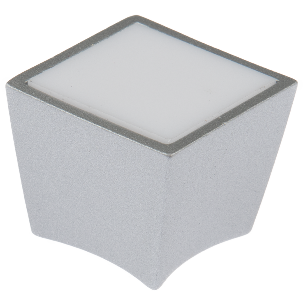 Buton cu insertie Arma BR 172, metal, 25 x 30 mm, satin argint, alb Buton cu insertie Arma BR 172, metal, 25 x 30 mm, satin argint, alb