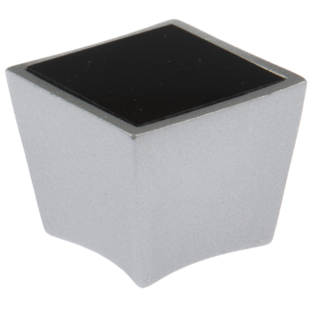 Buton cu insertie Arma BR 172, metal, 25 x 30 mm, satin argint, negru Buton cu insertie Arma BR 172, metal, 25 x 30 mm, satin argint, negru