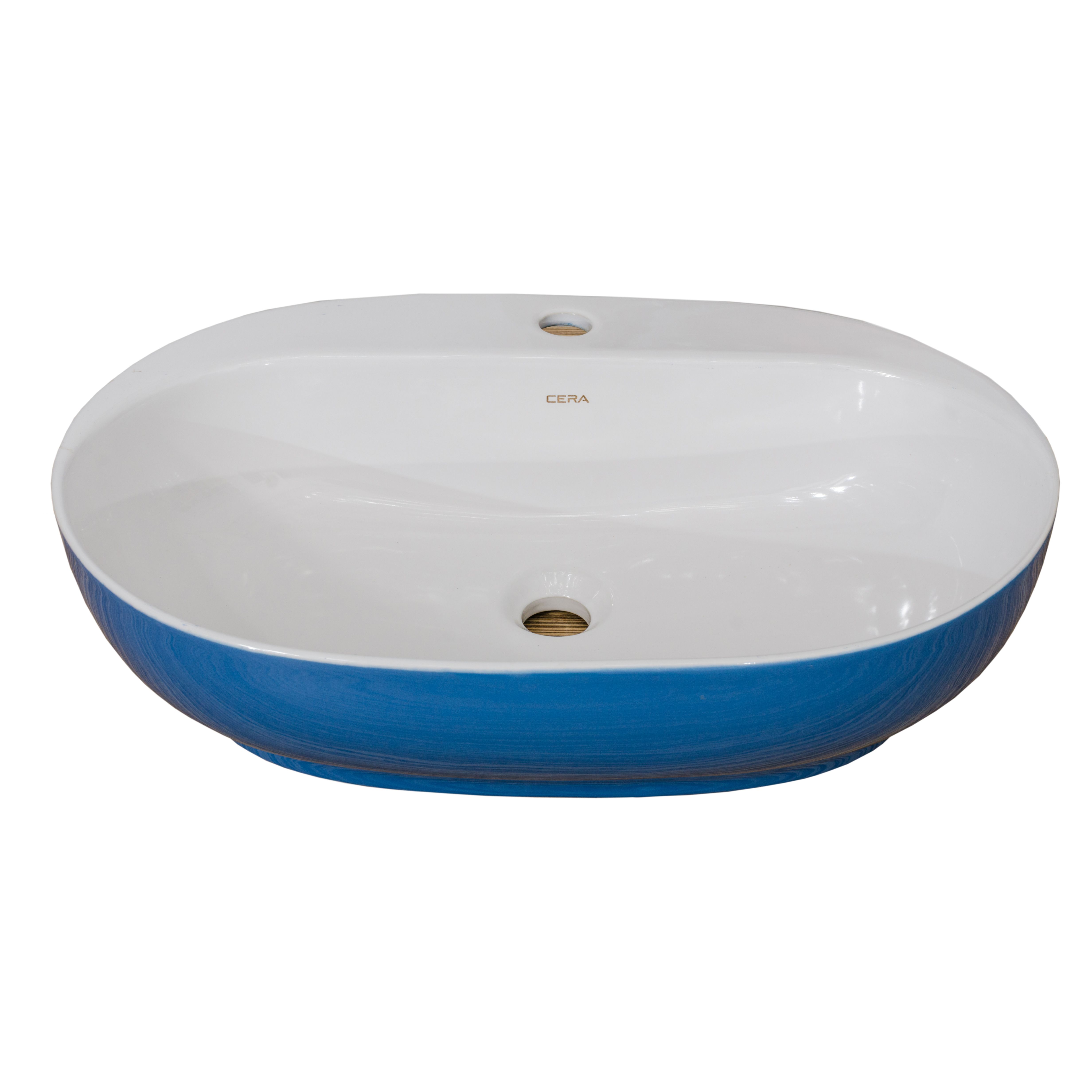 Lavoar oval Sanitop Apolo, montaj blat, ceramica, alb/albastru, 42.5 x 42.5 x 14.5 cm Lavoar oval Sanitop Apolo, montaj blat, ceramica, alb/albastru, 42.5 x 42.5 x 14.5 cm