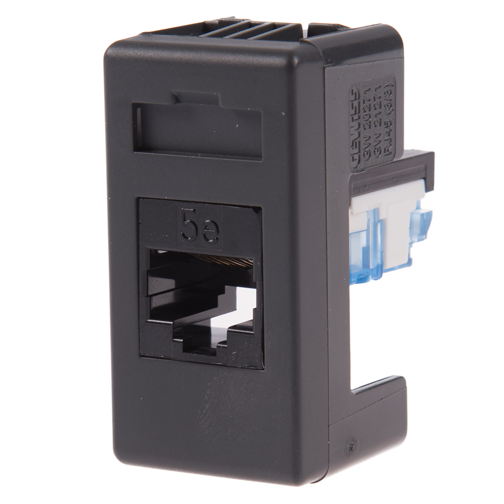 Priza date RJ45 UTP cat 5E System, Gewiss GW21271, 1 modul, negru Priza date RJ45 UTP cat 5E System, Gewiss GW21271, 1 modul, negru