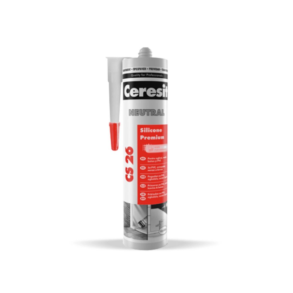 Silicon universal Ceresit CS 26, transparent, interior/exterior, 300 ml Silicon universal Ceresit CS 26, transparent, interior/exterior, 300 ml