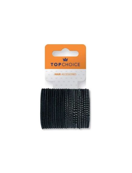 Set 24 bucati Elastic de par Top Choice, TC22364, alb-negru Engros Set 24 bucati Elastic de par Top Choice, TC22364, alb-negru Engros
