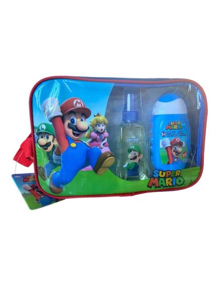 Set de baie Super Mario, 1801, cu gel de dus si apa de toaleta Engros Set de baie Super Mario, 1801, cu gel de dus si apa de toaleta Engros
