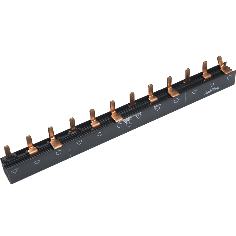Bara colectoare tip pieptene Schneider Electric, 3 L, 12 module, 100A, alb Bara colectoare tip pieptene Schneider Electric, 3 L, 12 module, 100A, alb