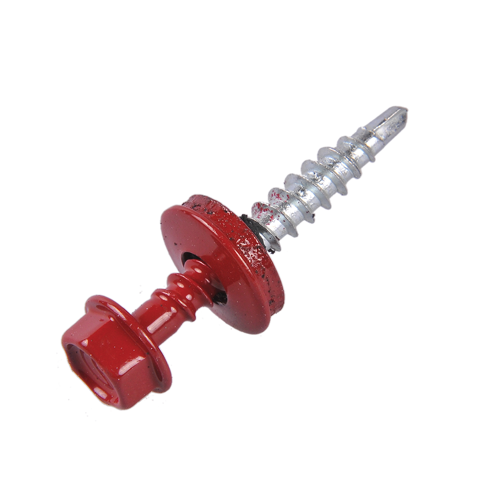 Surub autoperforant, pentru acoperisuri, rosu, RAL 3011, 4,8 x 35 mm Surub autoperforant, pentru acoperisuri, rosu, RAL 3011, 4,8 x 35 mm