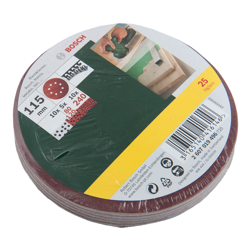 Foi abrazive Bosch 2607019496 , G80, 120, 240, 25 bucati, pentru slefuitoare cu excentric Foi abrazive Bosch 2607019496 , G80, 120, 240, 25 bucati, pentru slefuitoare cu excentric
