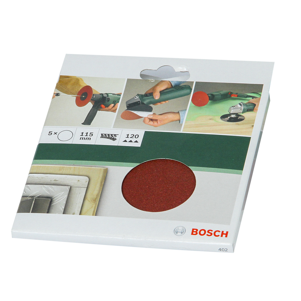 Foi abrazive Bosch, granulatie 120, 115 mm, 5 bucati, pentru polizor unghiular Foi abrazive Bosch, granulatie 120, 115 mm, 5 bucati, pentru polizor unghiular