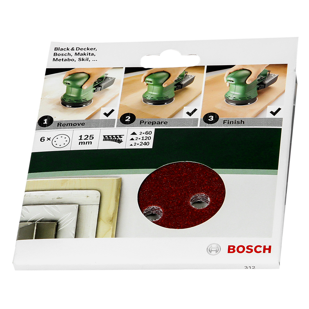 Foi abrazive Bosch, granulatie 60, 120, 240, 8 orificii, pentru slefuitor cu excentric, 6 bucati Foi abrazive Bosch, granulatie 60, 120, 240, 8 orificii, pentru slefuitor cu excentric, 6 bucati