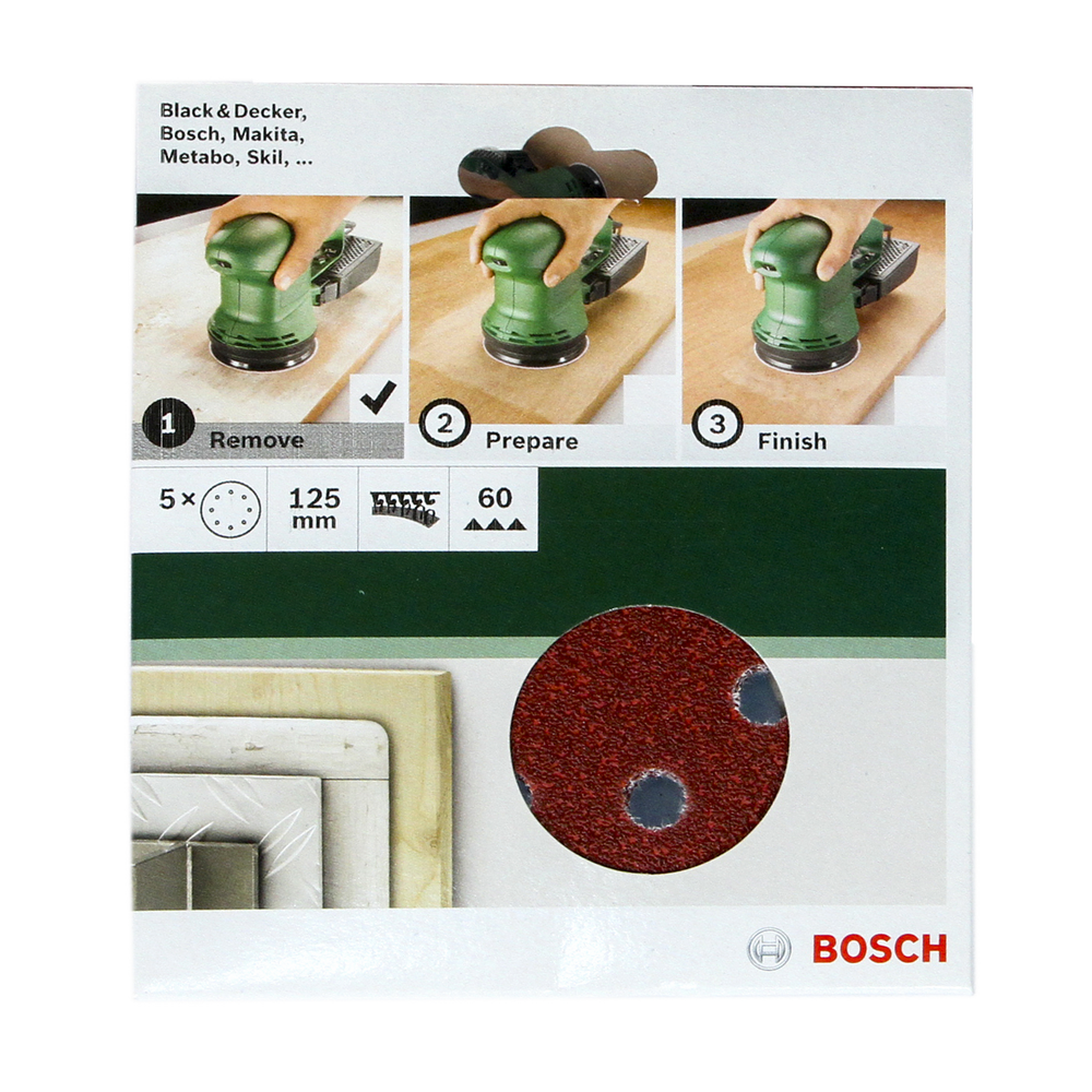 Foi abrazive, granulatie 60, 5 bucati, pentru slefuitor cu excentric, 125 mm Foi abrazive, granulatie 60, 5 bucati, pentru slefuitor cu excentric, 125 mm