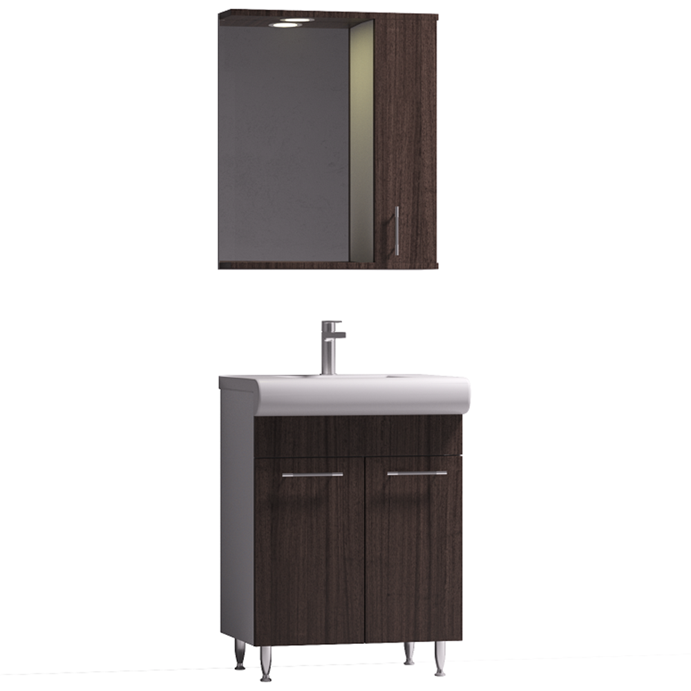 Set mobilier baie Badenmob Seria 004, masca + lavoar + oglinda, wenge Set mobilier baie Badenmob Seria 004, masca + lavoar + oglinda, wenge