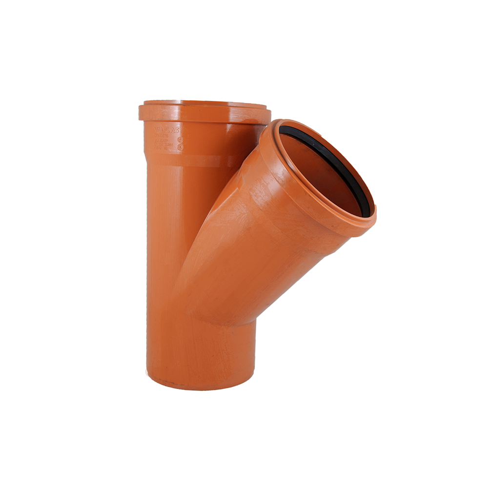 Ramificatie canalizare exterioara PVC Valplast, 45 grade, diametru 160 / 125 mm Ramificatie canalizare exterioara PVC Valplast, 45 grade, diametru 160 / 125 mm