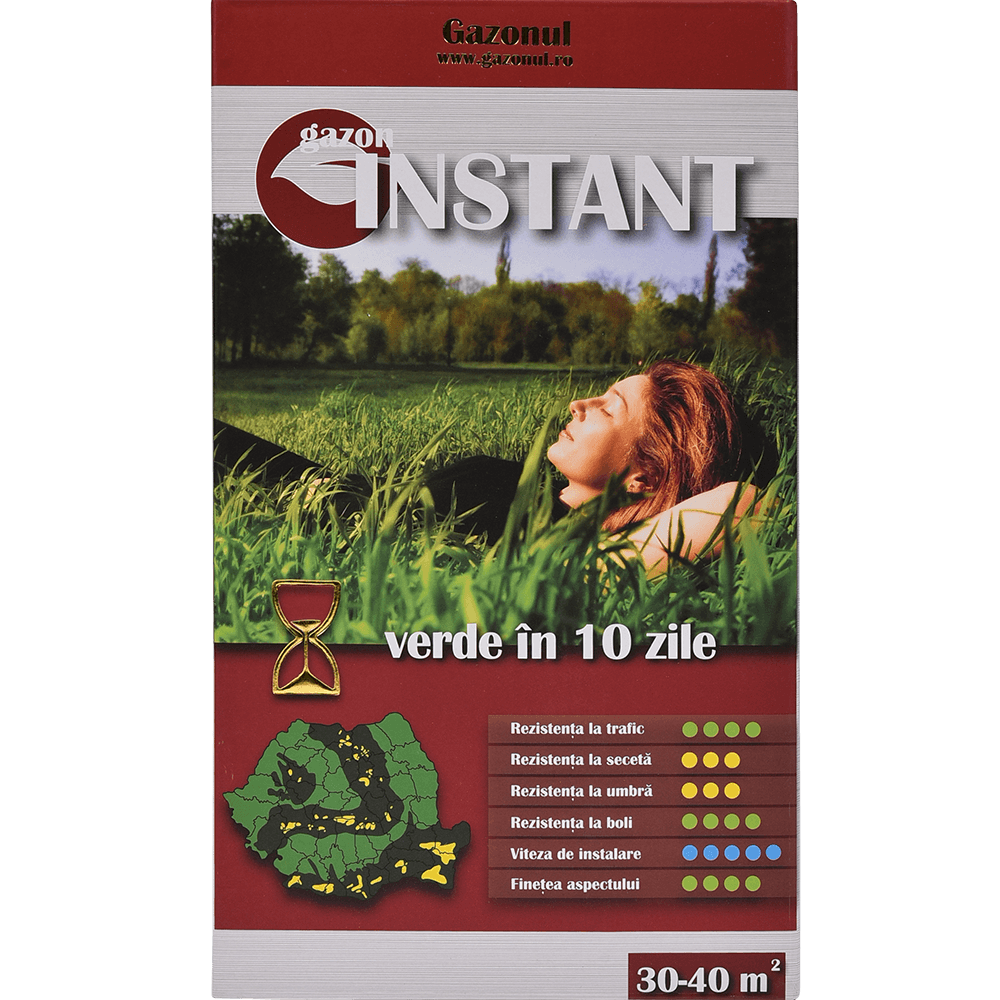 Seminte pentru gazon Instant, suprafata 30 mp, 0.75 kg Seminte pentru gazon Instant, suprafata 30 mp, 0.75 kg