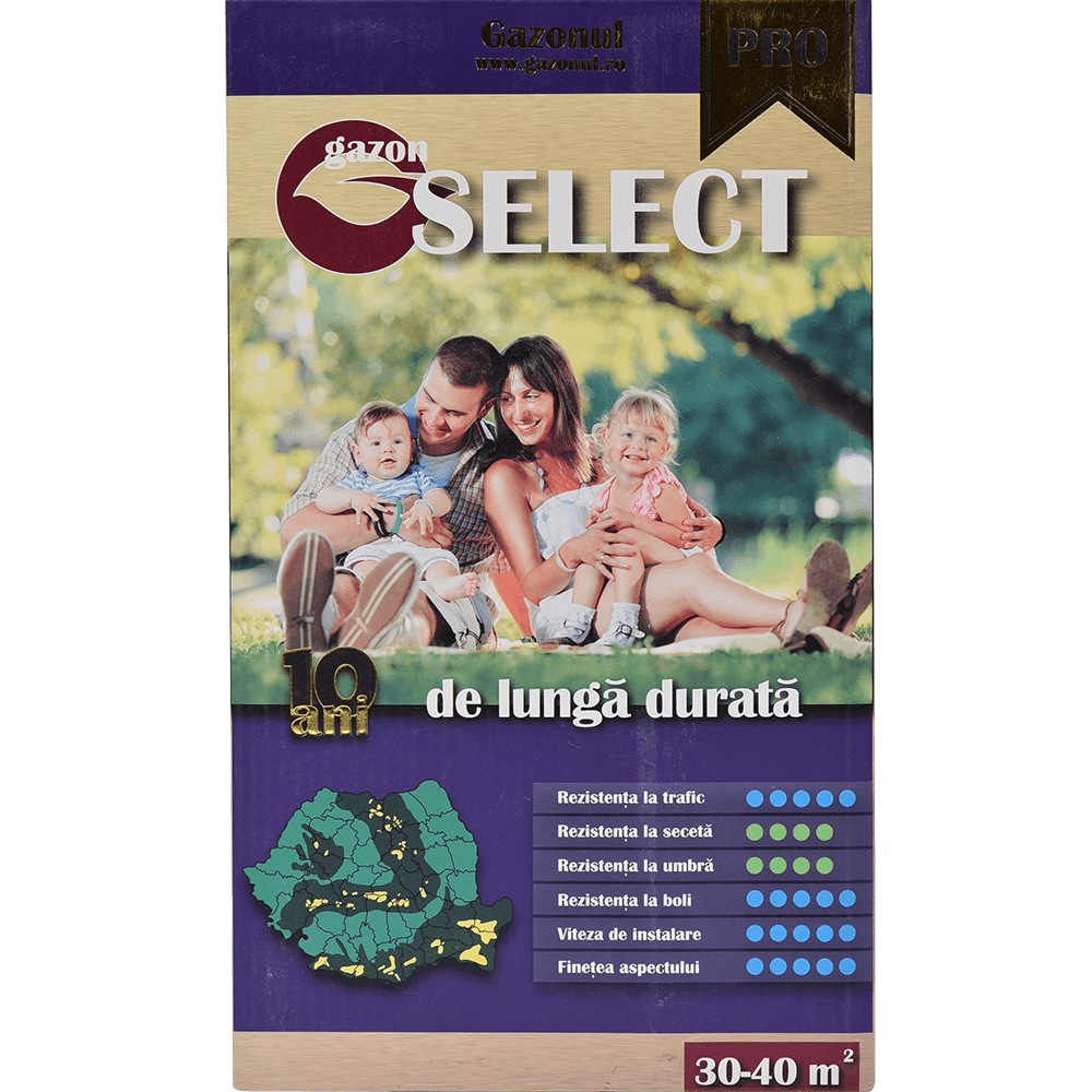 Seminte pentru gazon Select, suprafata 30 mp, 0.75 kg Seminte pentru gazon Select, suprafata 30 mp, 0.75 kg