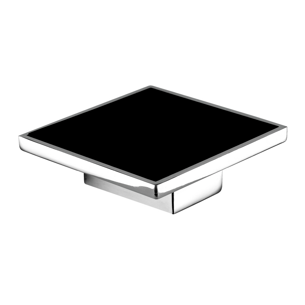 Buton cu insertie Arma BR 172, metal, 25 x 32 mm, crom - negru Buton cu insertie Arma BR 172, metal, 25 x 32 mm, crom - negru