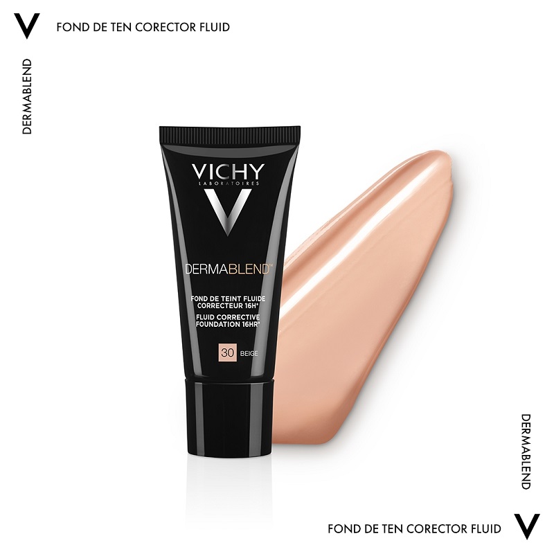 VICHY DERMABLEND FOND DE TEN CORECTOR FLUID REZISTENTA 16H SPF 35 TEN NORMAL / USCAT NUANTA 30 BEIGE X 30 ML VICHY DERMABLEND FOND DE TEN CORECTOR FLUID REZISTENTA 16H SPF 35 TEN NORMAL / USCAT NUANTA 30 BEIGE X 30 ML