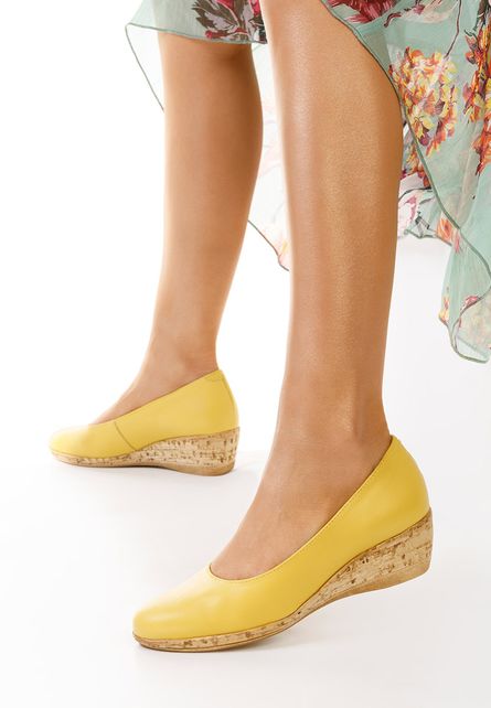 Pantofi cu platforma galbeni Sonia
