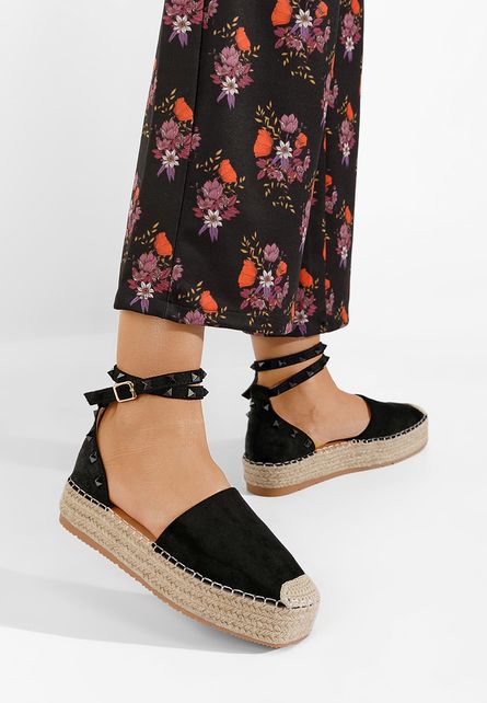 Espadrile cu snur negre Adelie