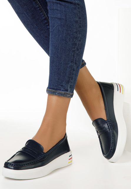 Mocasini dama piele Limoira navy