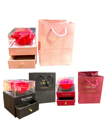 Best seller, mixt culori, Aranjament cadou martisor engros 1 trandafir+sertar bijuterii sapun Best seller, mixt culori, Aranjament cadou martisor engros 1 trandafir+sertar bijuterii sapun