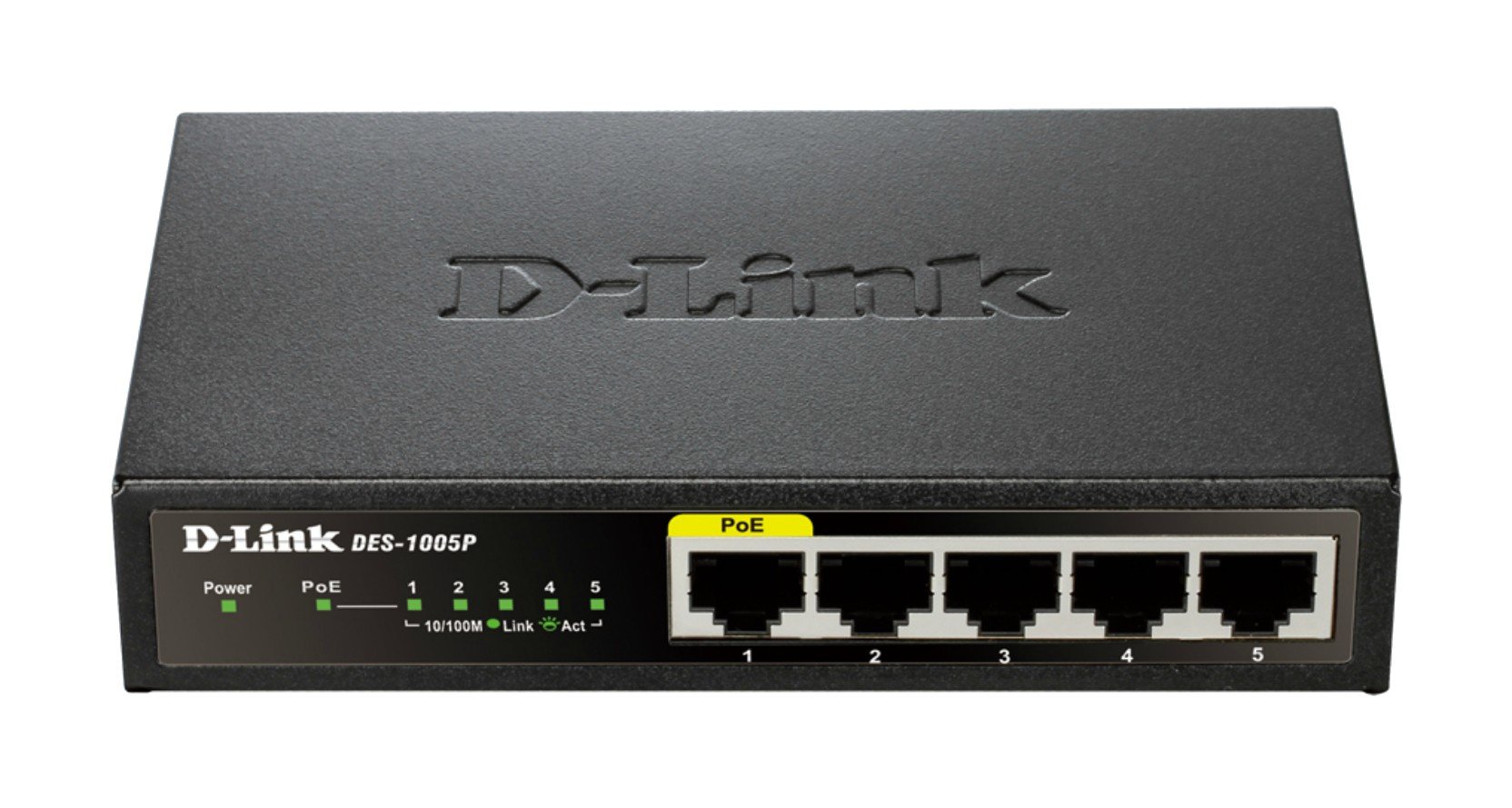 D-Link DES-1005P/E switch-uri Fara management L2 Fast Ethernet (10/100) Power over Ethernet (PoE) Suport Negru (DES-1005P/E) D-Link DES-1005P/E switch-uri Fara management L2 Fast Ethernet (10/100) Power over Ethernet (PoE) Suport Negru (DES-1005P/E)