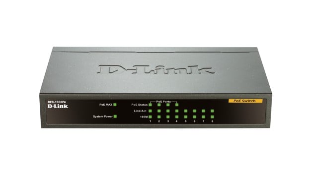 D-Link DES-1008PA switch-uri Fara management Fast Ethernet (10/100) Power over Ethernet (PoE) Suport Negru (DES-1008PA)