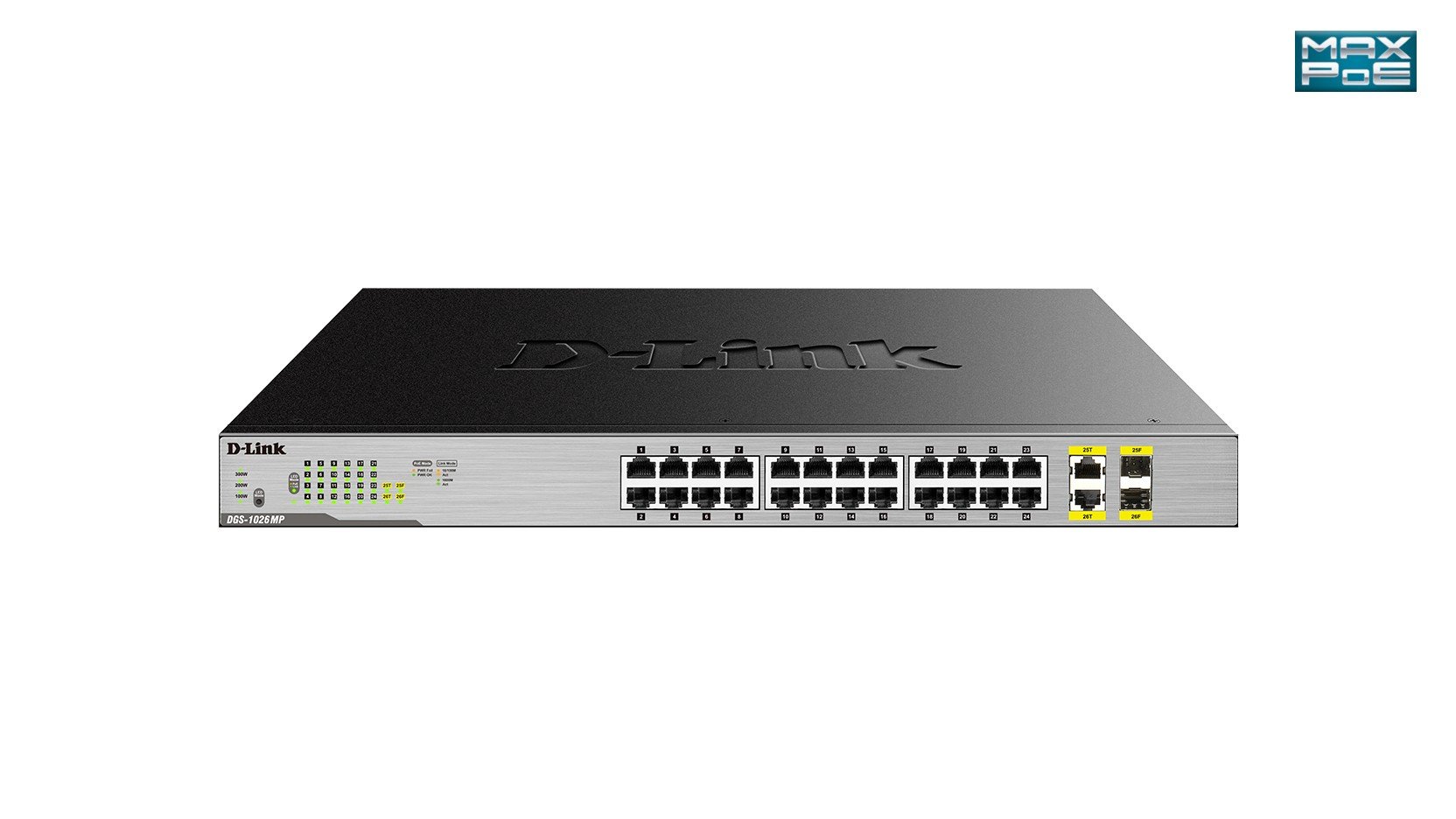 D-Link DGS-1026MP switch-uri Fara management Gigabit Ethernet (10/100/1000) Power over Ethernet (PoE) Suport Negru, Gri (DGS-1026MP)