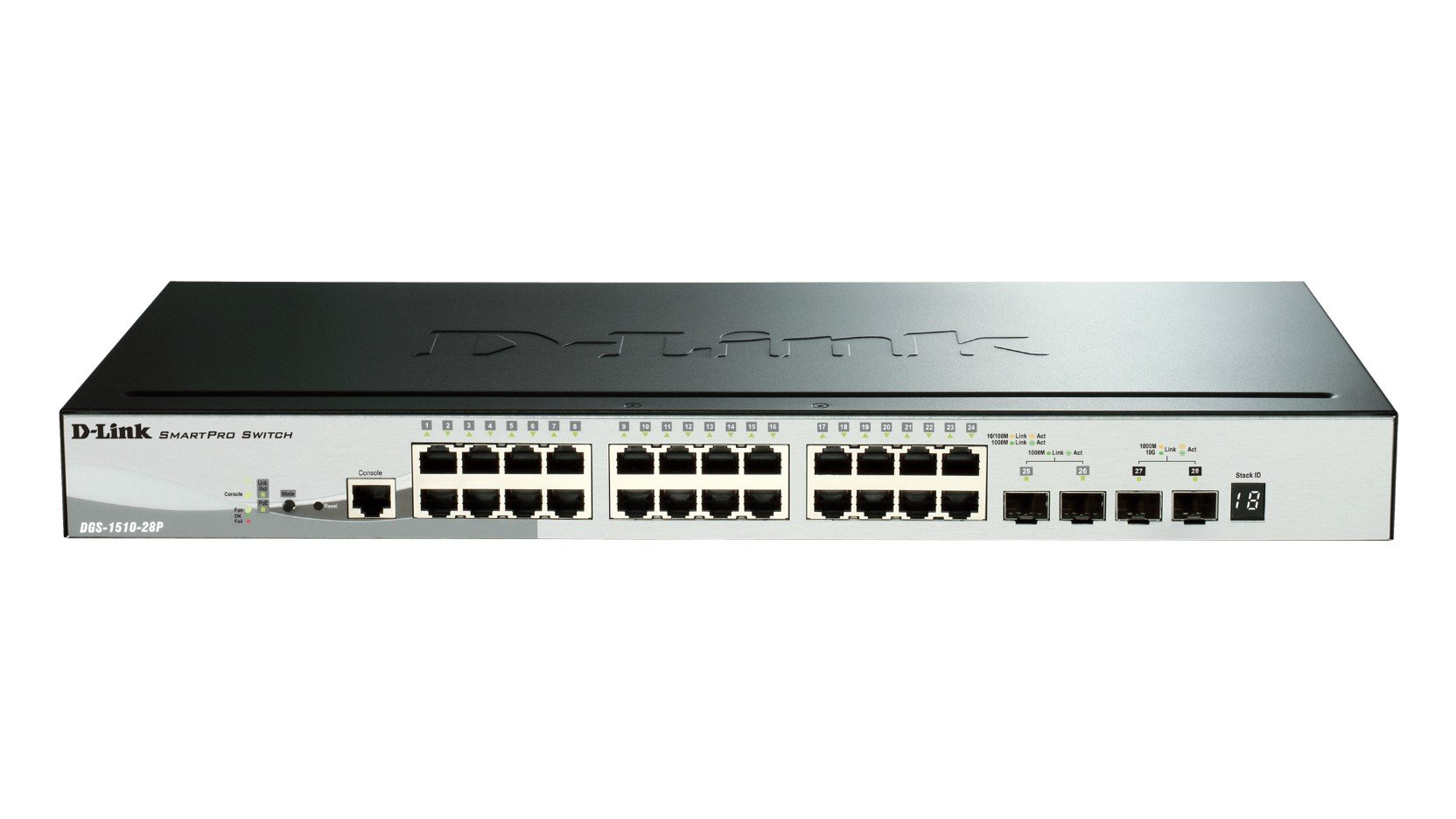 D-Link DGS-1510-28P switch-uri Gestionate L3 Gigabit Ethernet (10/100/1000) Power over Ethernet (PoE) Suport Negru (DGS-1510-28P/E)