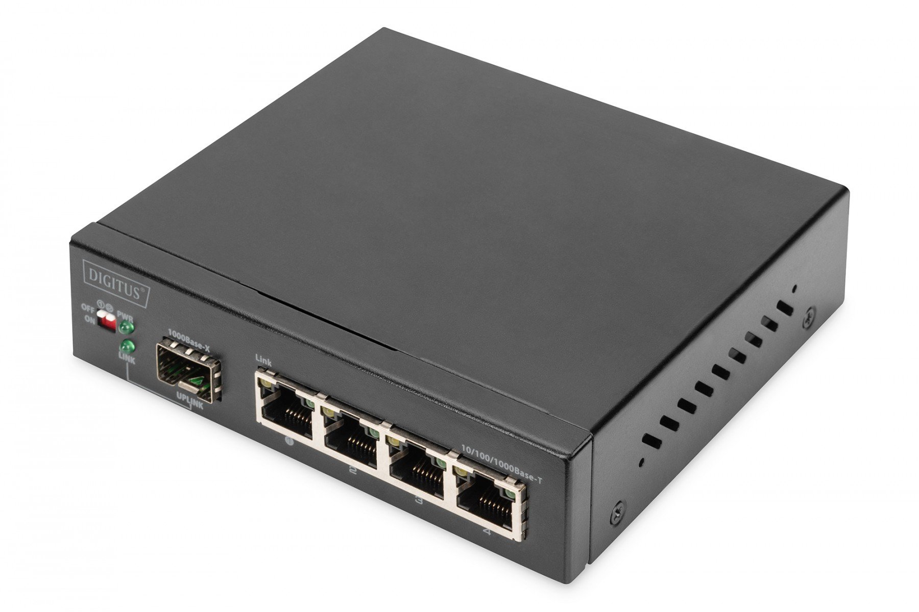 DIGITUS 5-Port 10/100/1000 Mbps Ethernet Switch 4 GE RJ45, 1 SFP 1000 Mbps (DN-80120) DIGITUS 5-Port 10/100/1000 Mbps Ethernet Switch 4 GE RJ45, 1 SFP 1000 Mbps (DN-80120)